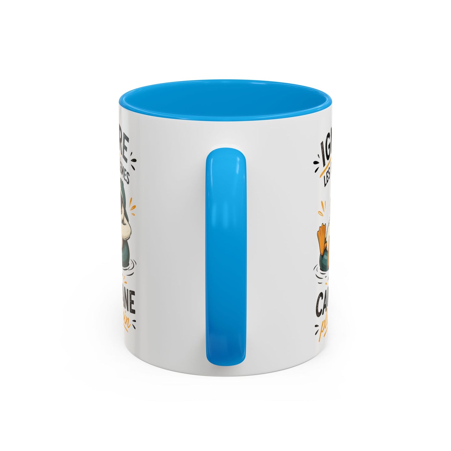 Tasse Humoristique Canard Relax – Ignore les Problèmes et Cancane Plus Loin – Mug Drôle Canard Bouée 325ml