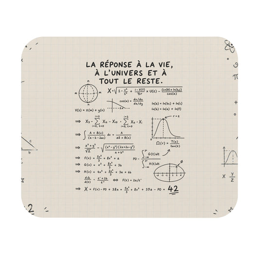 Tapis de Souris 22x18 cm La Réponse à la Vie à l’Univers et à Tout le Reste 42 – Cadeau Humour Maths Science Geek