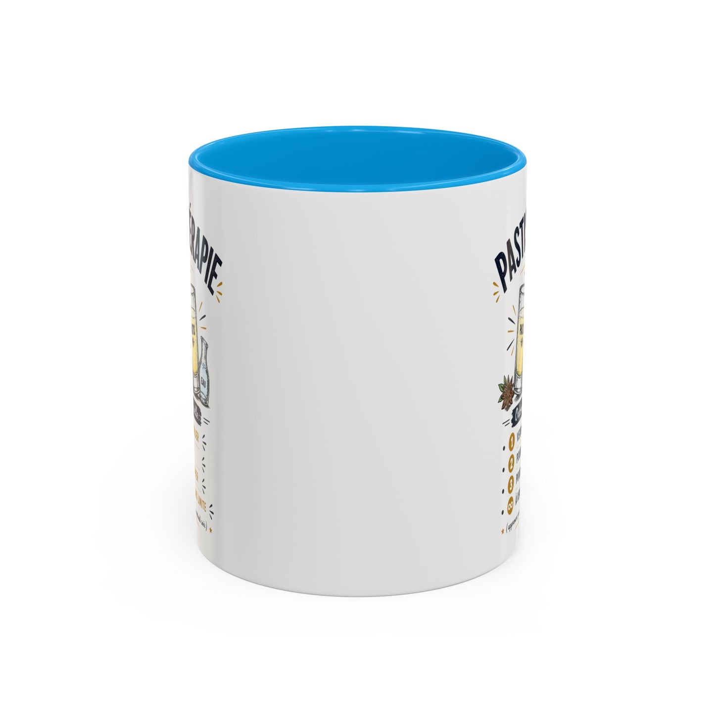 Mug Pastisthérapie Drôle – Tasse Humour Apéro Pastis – Cadeau Original Amateur de Pastis – Céramique 325ml Noir Bleu Rouge