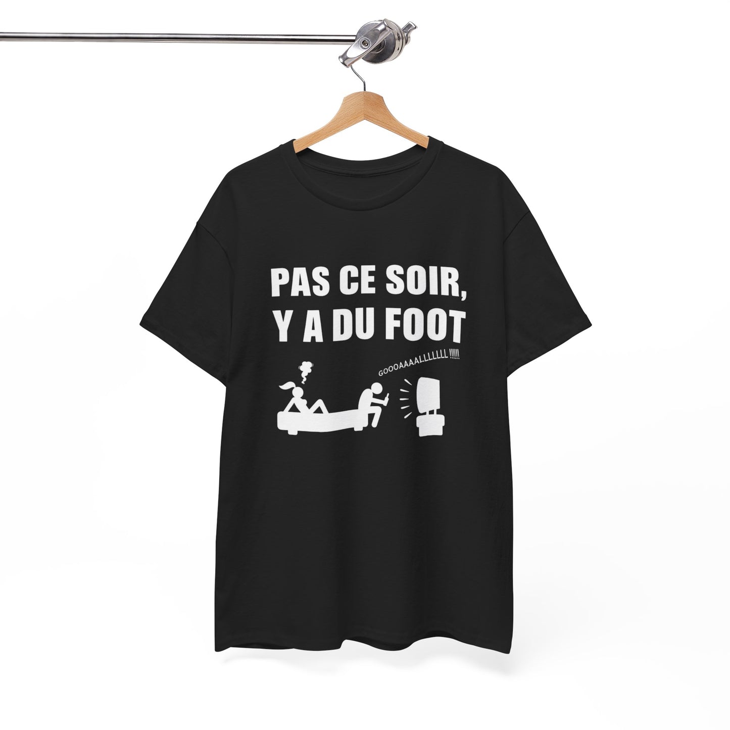 T-Shirt Foot Humour Homme – Pas Ce Soir Y A Du Foot – Cadeau Fan de Football Supporter Drôle