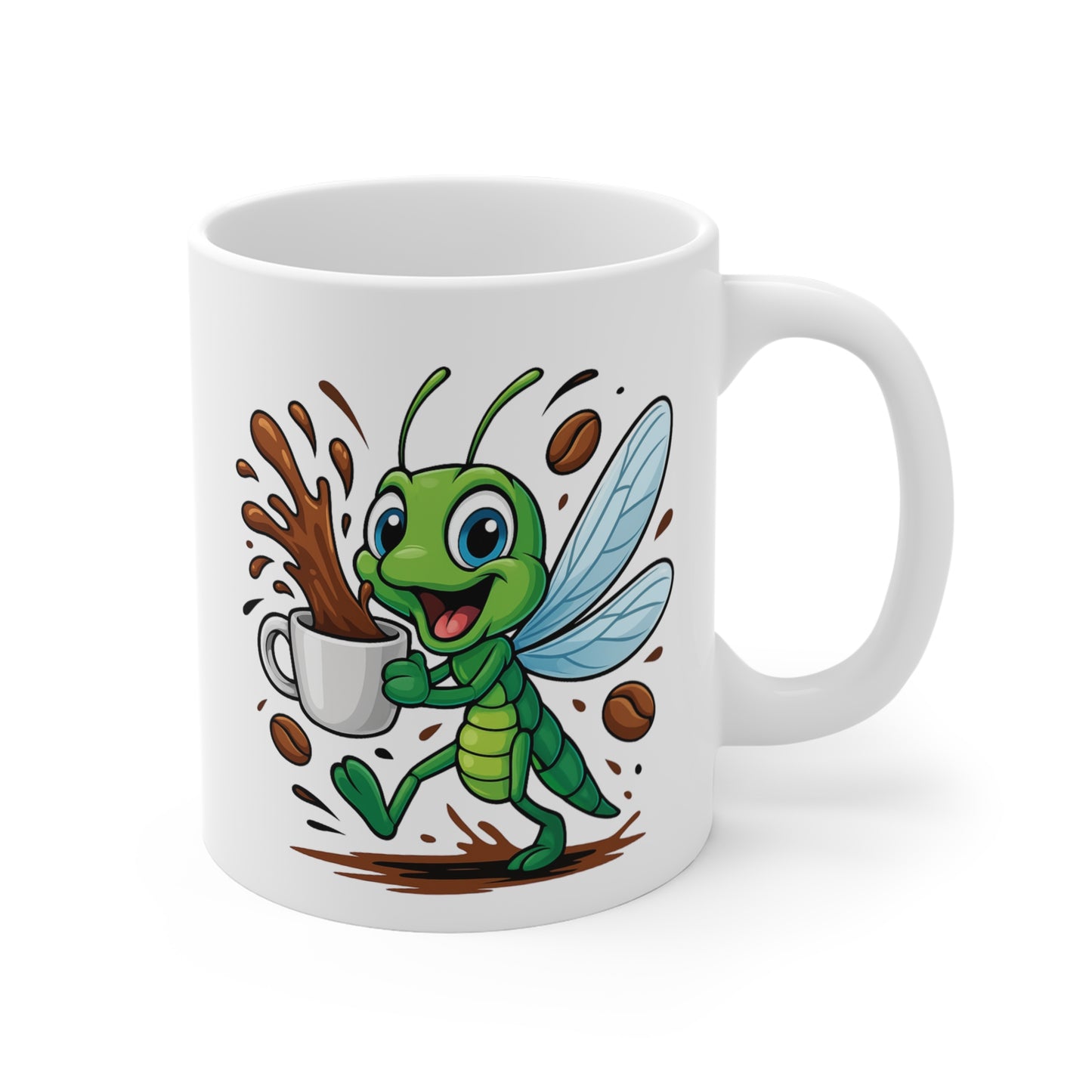 Mug Libellule Café – Tasse Insecte Mignon et Coloré – Design Cartoon Énergique 325ml – Cadeau Original Nature et Café