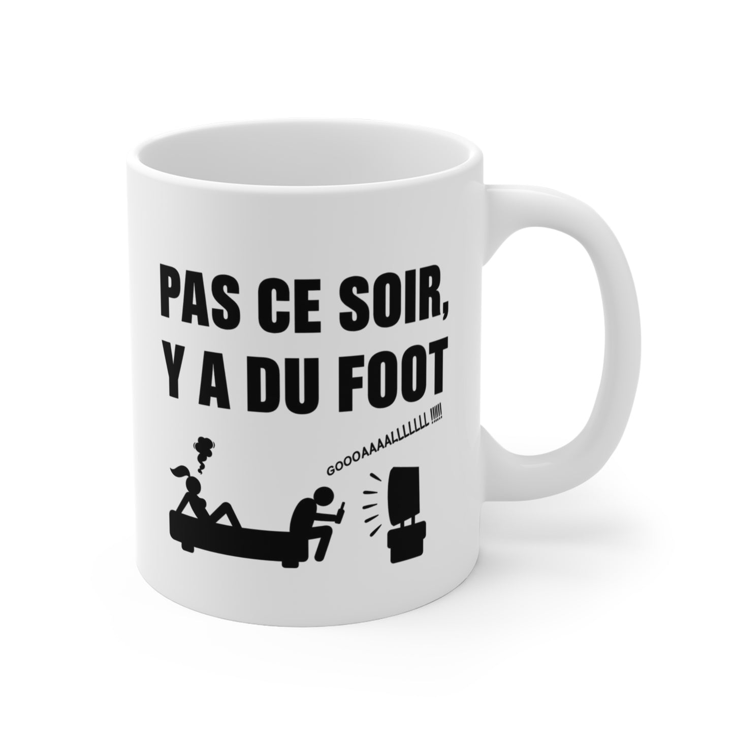 Tasse Pas Ce Soir Y A Du Foot – Mug Humour Football –  Idée Cadeau Fan de Foot Homme 325ml