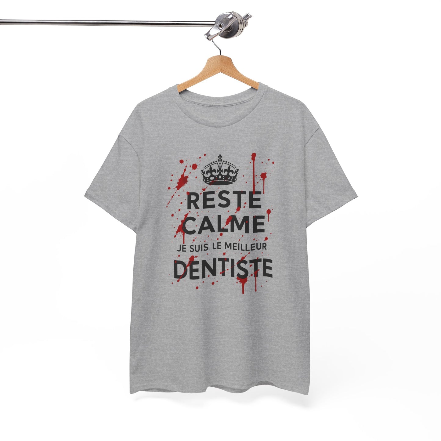 Tee-Shirt Reste Calme Je Suis Le Meilleur Dentiste – Cadeau Dentiste Humour Profession Dentaire Homme Femme Adulte Cabinet Dentaire