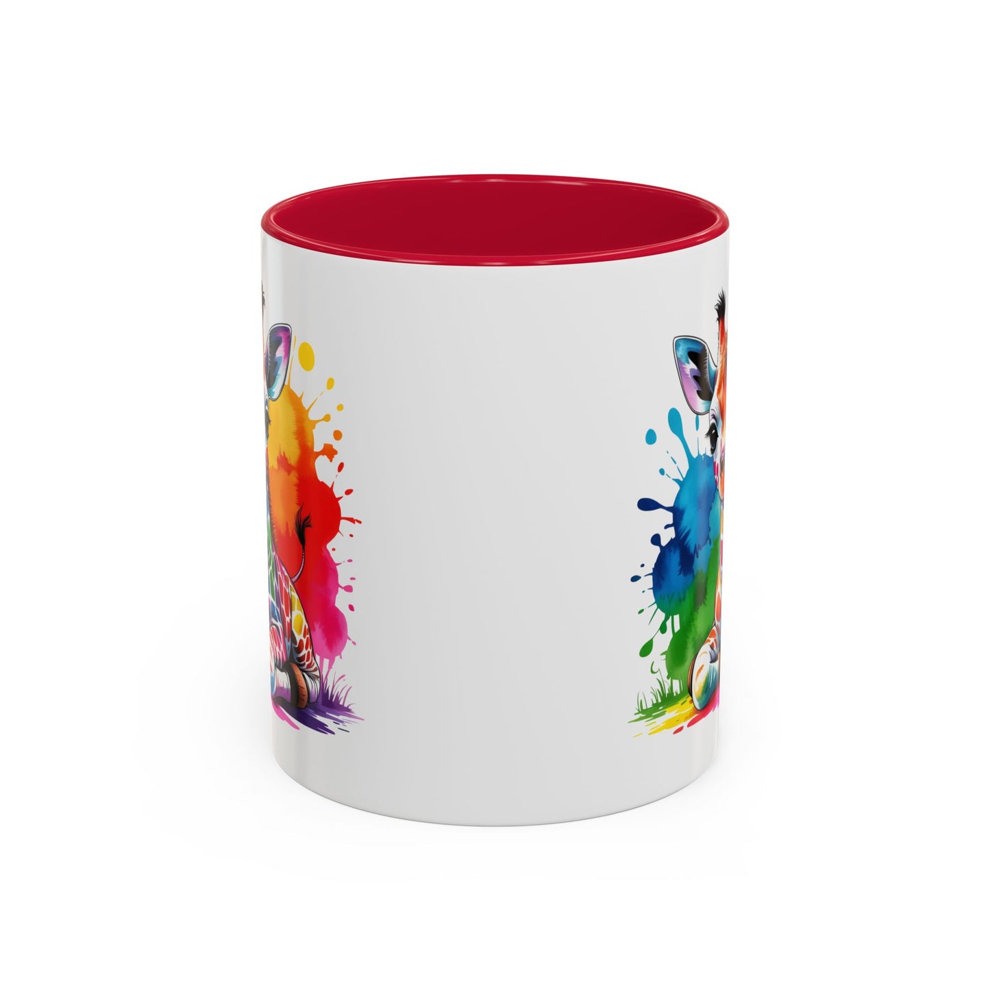 Mug Girafe Colorée Style Aquarelle – Tasse Animaux Kawaii Moderne – Idée Cadeau Originale 325ml