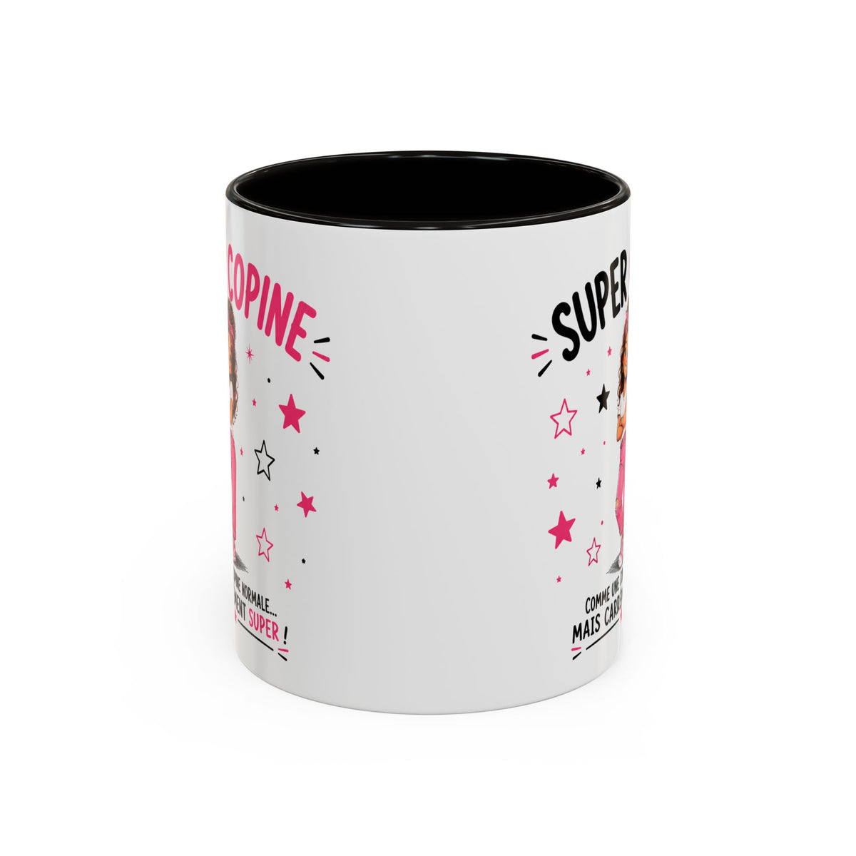 Mug Super Copine – Tasse Humoristique pour Amie – Idée Cadeau Originale pour une Super Copine – Anniversaire Noël Amitié noir bleu rouge