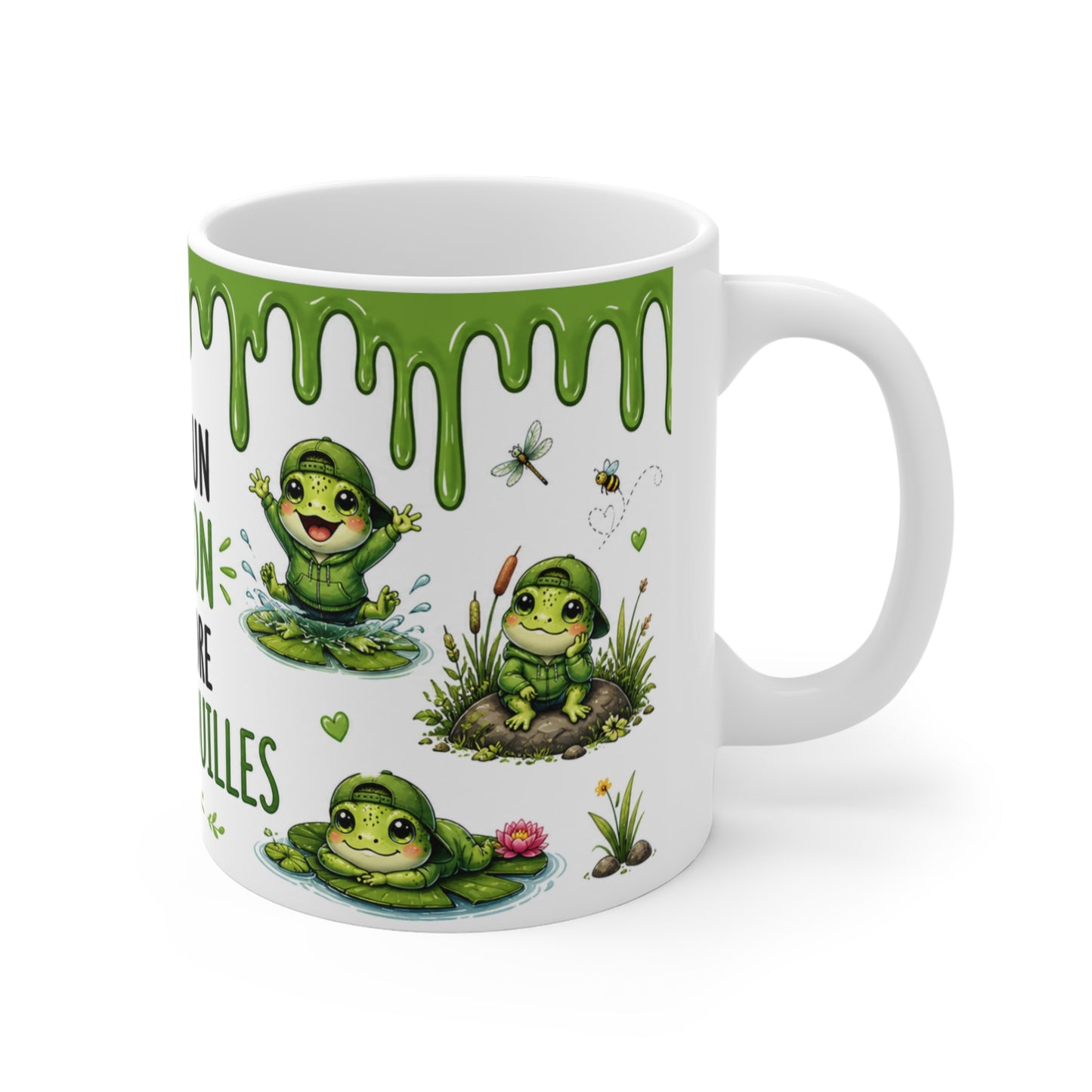 Tasse Juste Un Garçon Qui Adore Les Grenouilles – Mug Grenouille Kawaii Garçon Casquette Nénuphar – Cadeau Enfant Homme 325ml