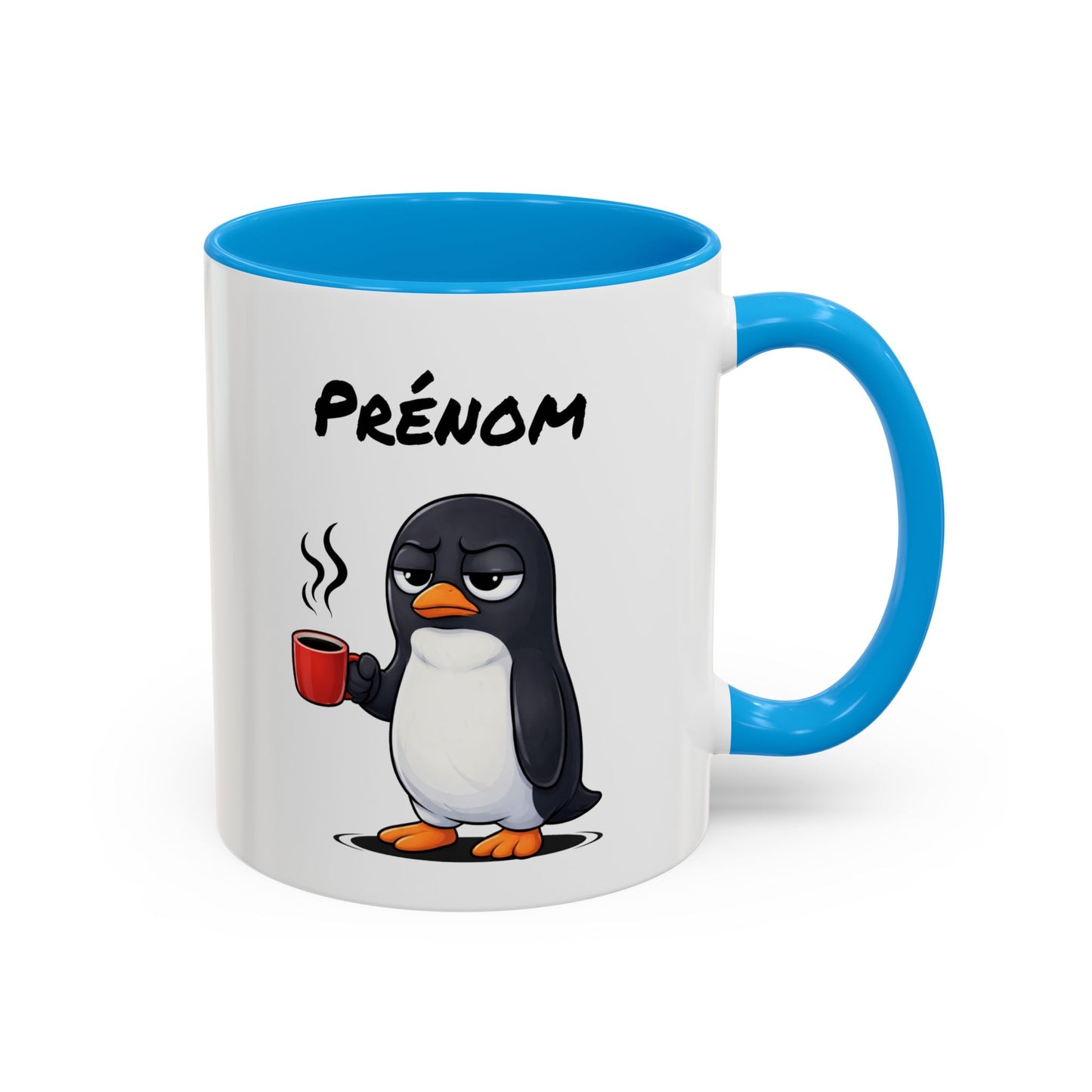 Mug Pingouin Fatigué Personnalisable 325ml – Tasse Café Humour Animal Mignon Drôle Réveil Difficile