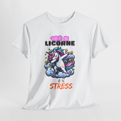 T shirt Femme 100% Licorne 0% Stress – Licorne qui Dab sur un Nuage