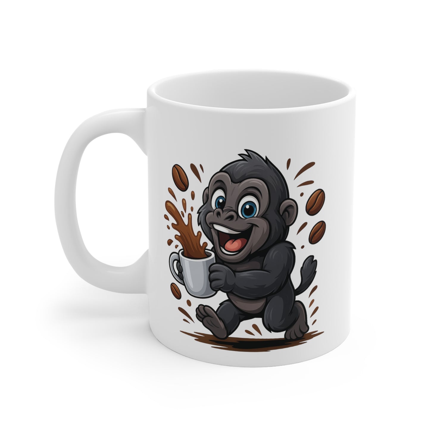Tasse Gorille Amusant – Mug Café Cartoon Céramique 325ml – Cadeau Original Animal Mignon