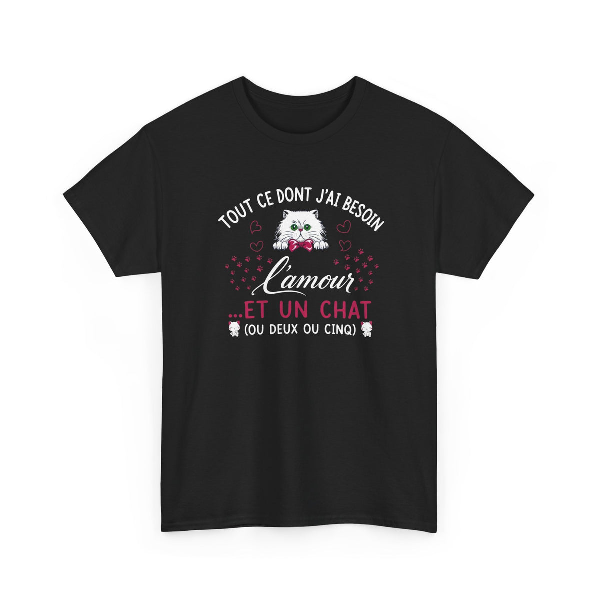 Tee Shirt Chat Homme Femme – Amour des Chats et Humour – Idée Cadeau Drôle pour Amoureux des Félins