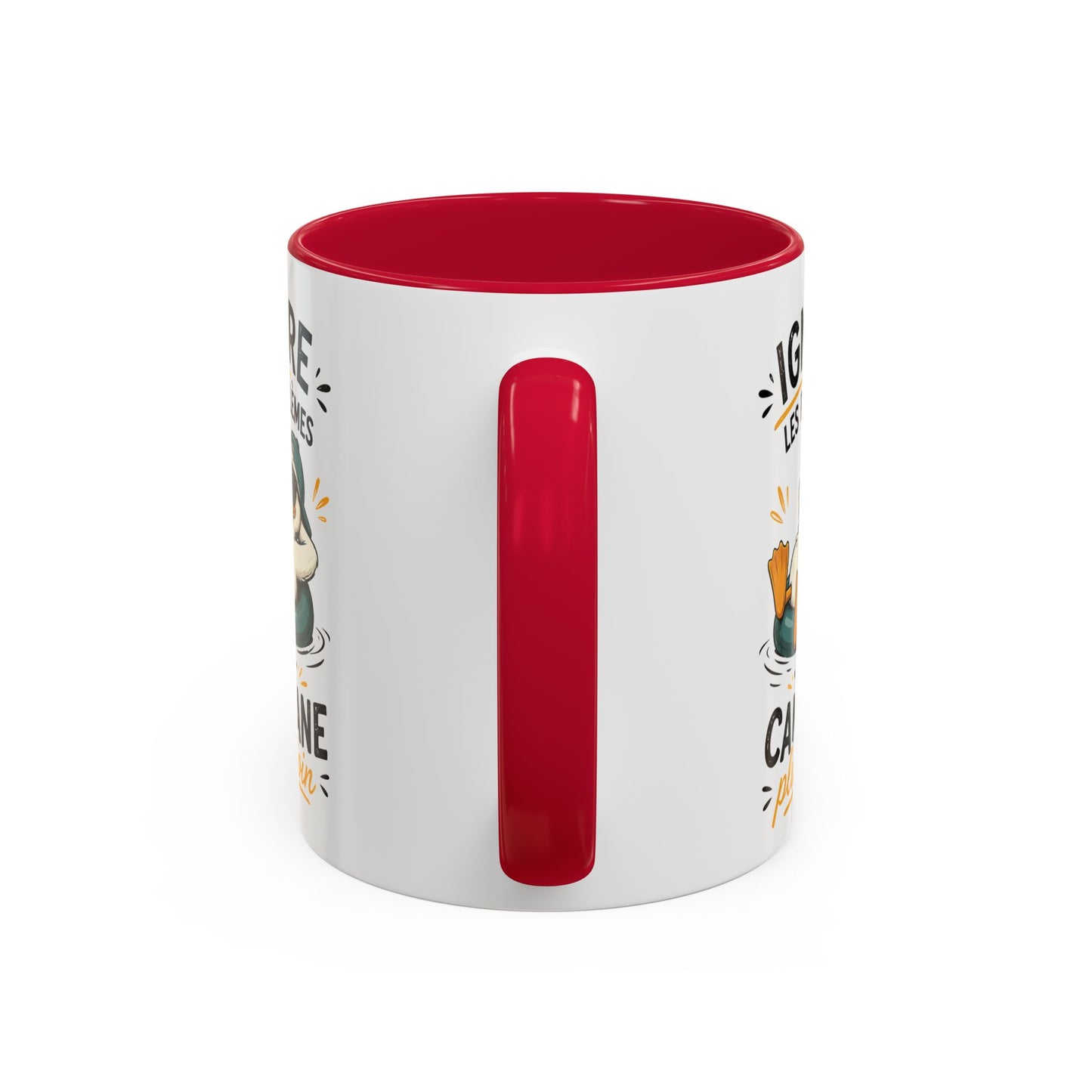 Tasse Humoristique Canard Relax – Ignore les Problèmes et Cancane Plus Loin – Mug Drôle Canard Bouée 325ml