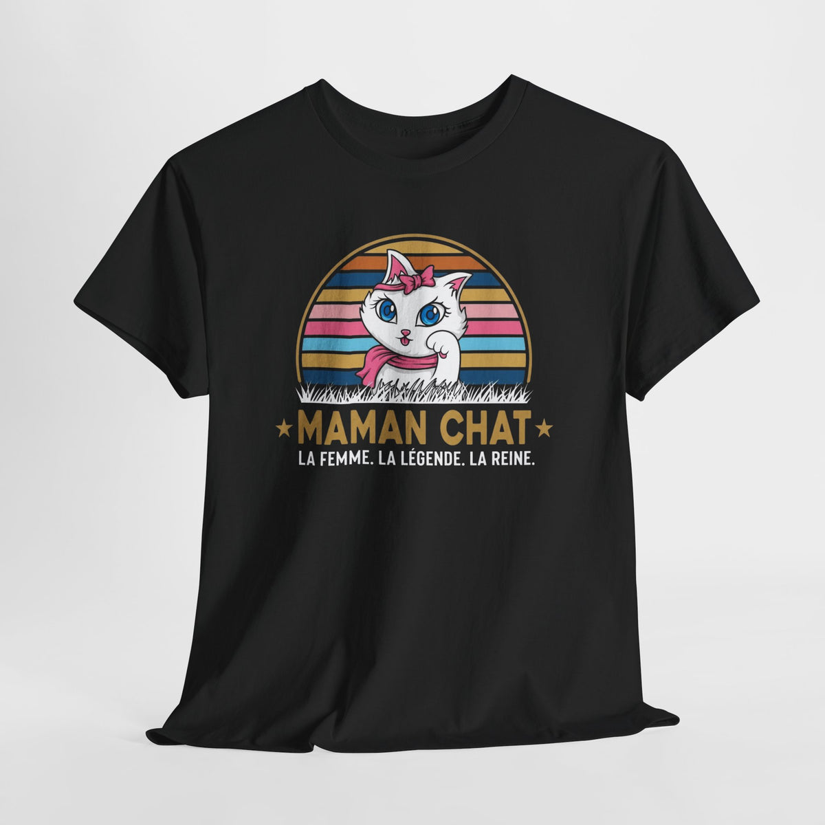 Tee Shirt Maman Chat Femme – Amoureuse des Chats et Félins – Idée Cadeau Maman Passionnée de Chats Humour