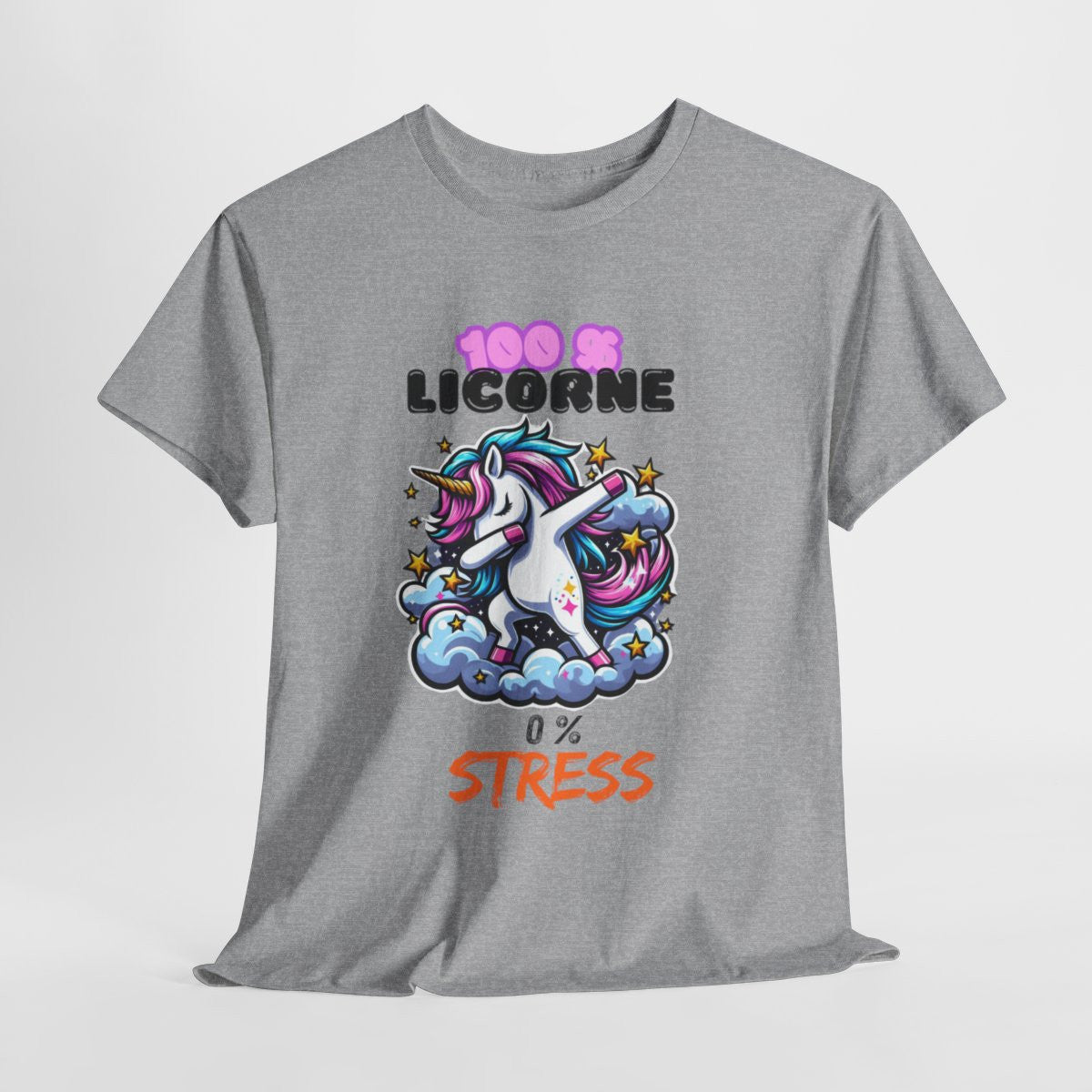 T shirt Femme 100% Licorne 0% Stress – Licorne qui Dab sur un Nuage