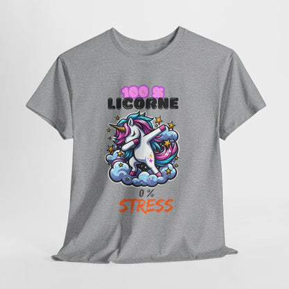 T shirt Femme 100% Licorne 0% Stress – Licorne qui Dab sur un Nuage