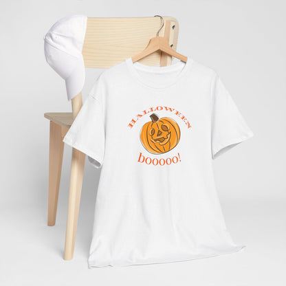 T-shirt Halloween Boooo! avec Citrouille – Pour Homme et Femme