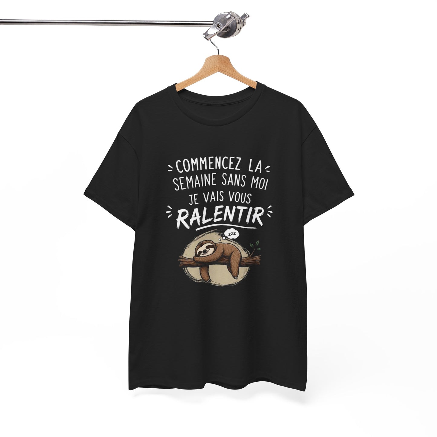 T-Shirt Paresseux Humour Commencez la Semaine Sans Moi – Tee Shirt Drôle Motivation Lundi Fainéant Cadeau Original
