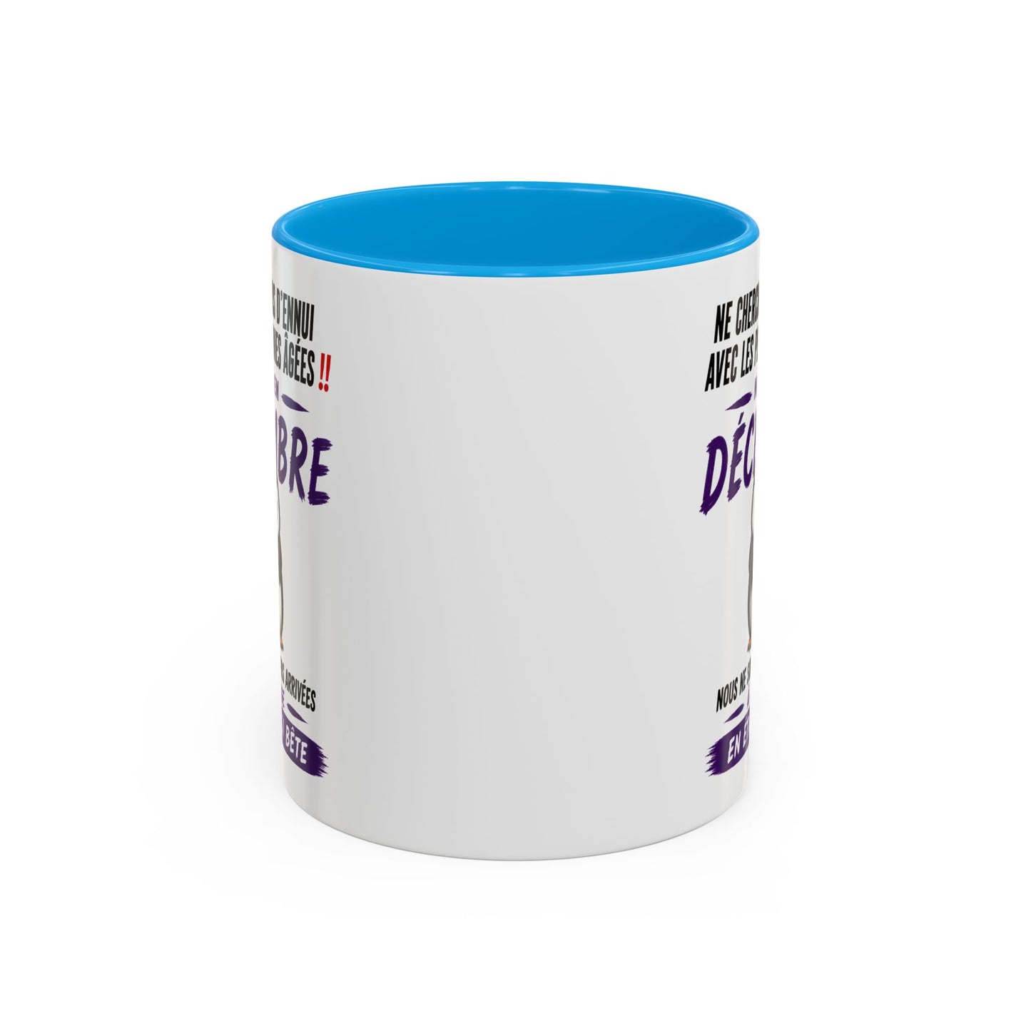 Tasse Humour Personnes Nées en Décembre – Mug Pingouin Drôle Senior Retraité – Cadeau Anniversaire Homme Femme 325ml