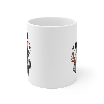 Mug Chat Sorcier Halloween 325ml – Tasse Céramique Chat Noir avec Chapeau et Café – Cadeau Original Fête d’Halloween