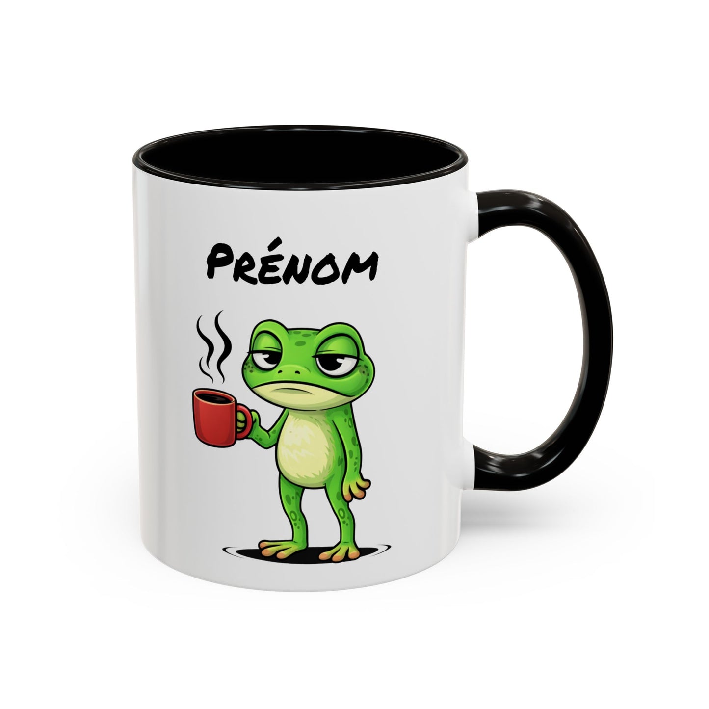 Mug Grenouille Fatiguée Personnalisable 325ml – Tasse Café Humour Animal Drôle Réveil Difficile Travail