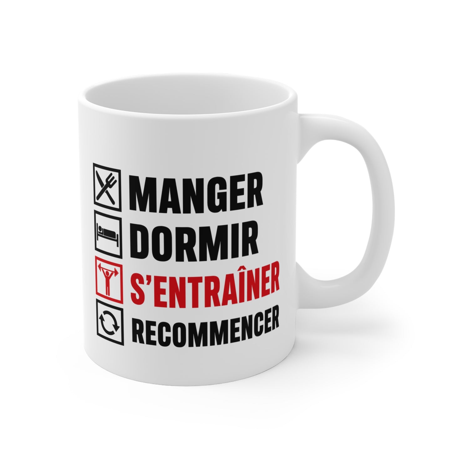 Mug Musculation Fitness – Tasse Sport Entraînement – Cadeau Original Homme et Femme, Passion Salle