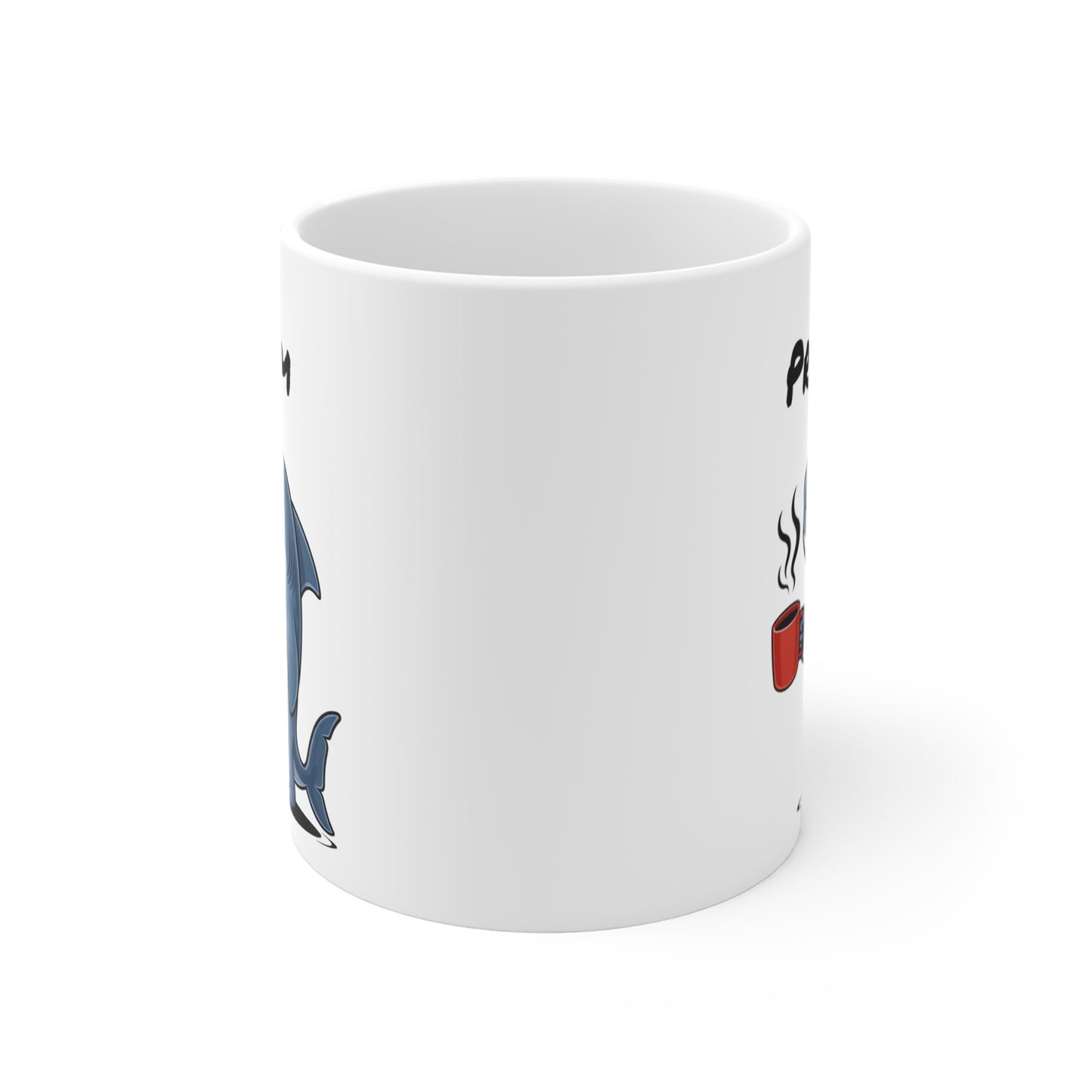 Mug Requin Fatigué Personnalisable 325ml – Tasse Café Humour Animal Drôle Mignon Réveil Difficile Cadeau