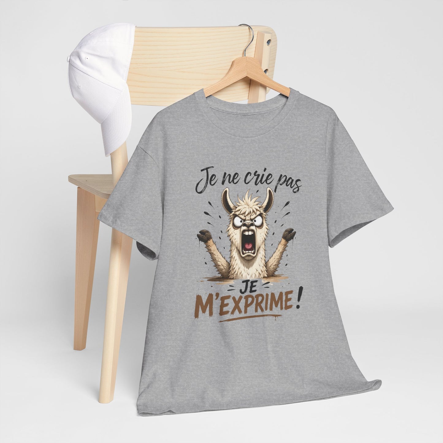 T-Shirt Je Ne Crie Pas Je M’Exprime – Tee Shirt Lama Humoristique – Cadeau Humour Homme Femme