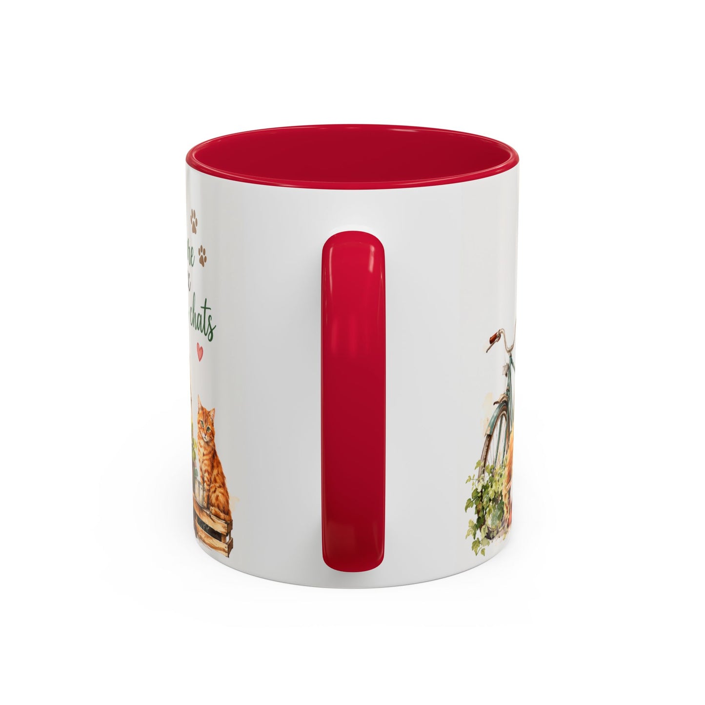 Tasse Chat Aquarelle Vintage – La Vie est Meilleure avec des Chats – Mug Déco Champêtre et Félin 325ml