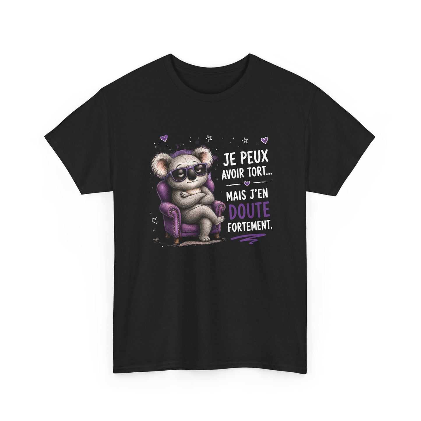 Tee-Shirt Humour Homme et Femme – Koala Drôle Caractère Têtu – Idée Cadeau Original Anniversaire