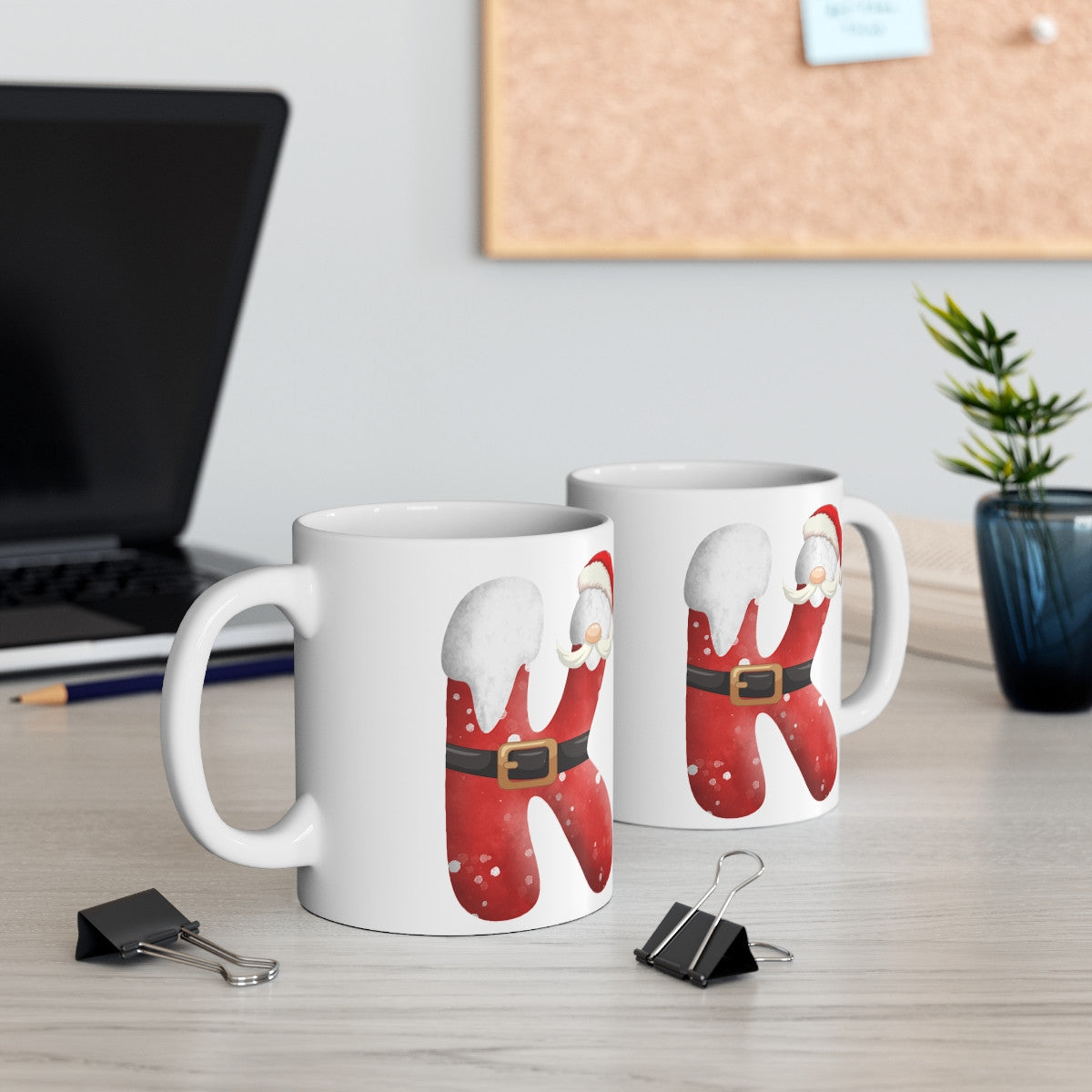 Mug de Noël avec Initiale "K" pour enfant et adulte