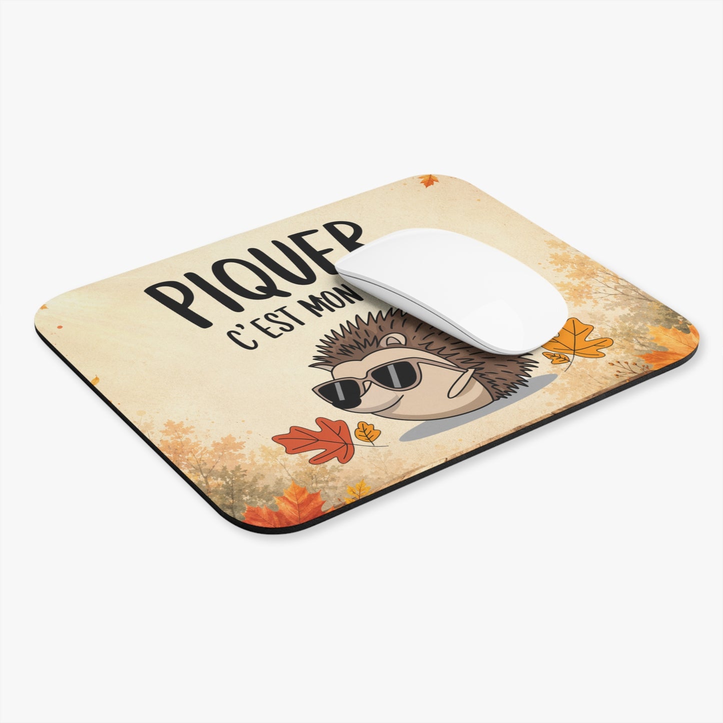 Tapis de Souris 22x18cm Piquer C'est Mon Style Hérisson Humour Cadeau Homme et Femme Animal Mignon Bureau Gaming