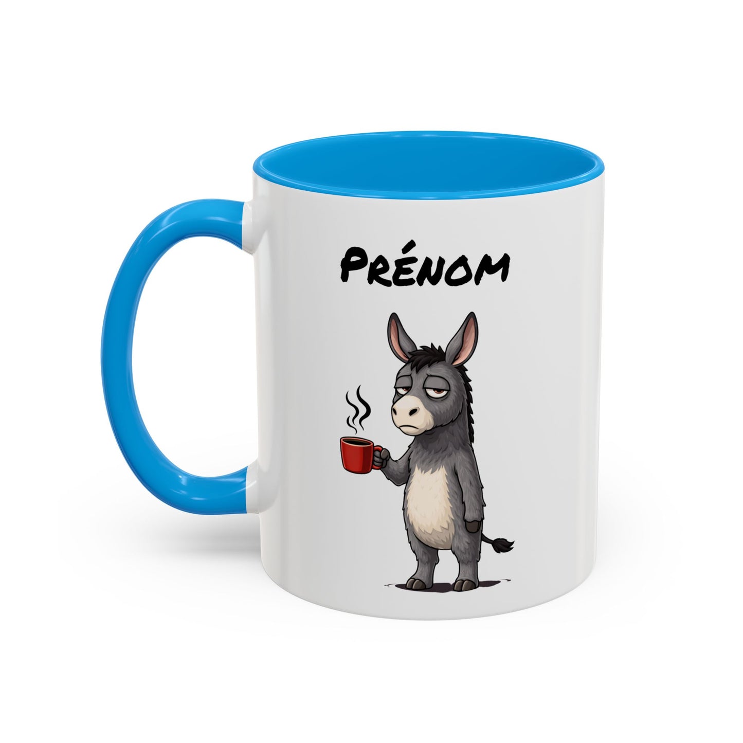 Tasse Âne avec Café – Mug Animal Humoristique Fatigue – Illustration Âne Drôle 325ml