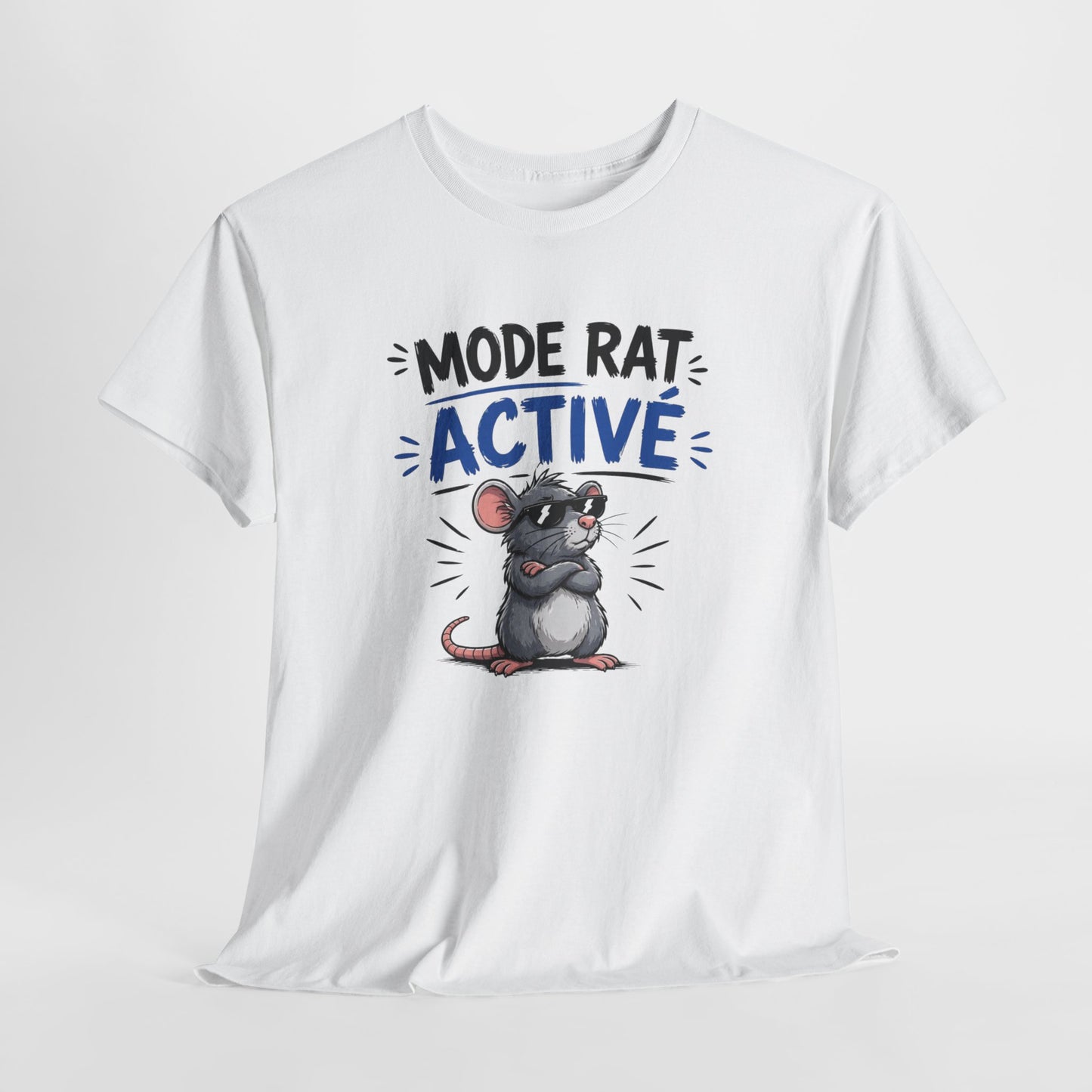 T-Shirt Humour Mode Rat Activé – Tee Shirt Drôle Animal Cool Lunettes – Cadeau Original Homme Femme