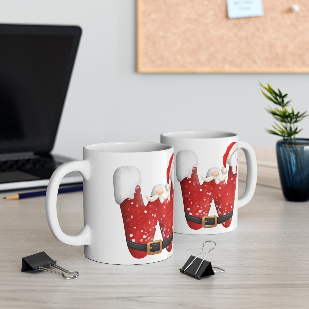 Mug de Noël avec Initiale "W" pour enfant et adulte