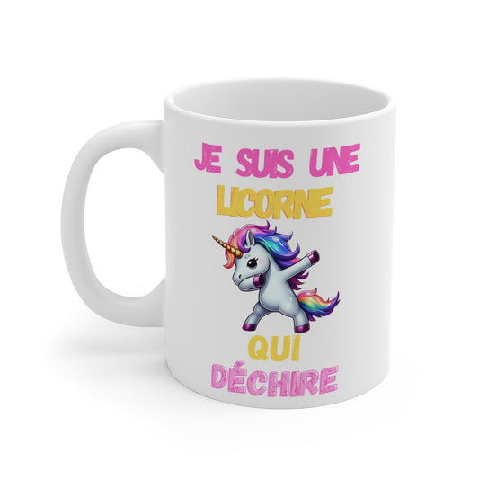 Mug "Je suis une Licorne qui Déchire" – Tasse Céramique 325ml avec Licorne qui Dab – Cadeau Fun