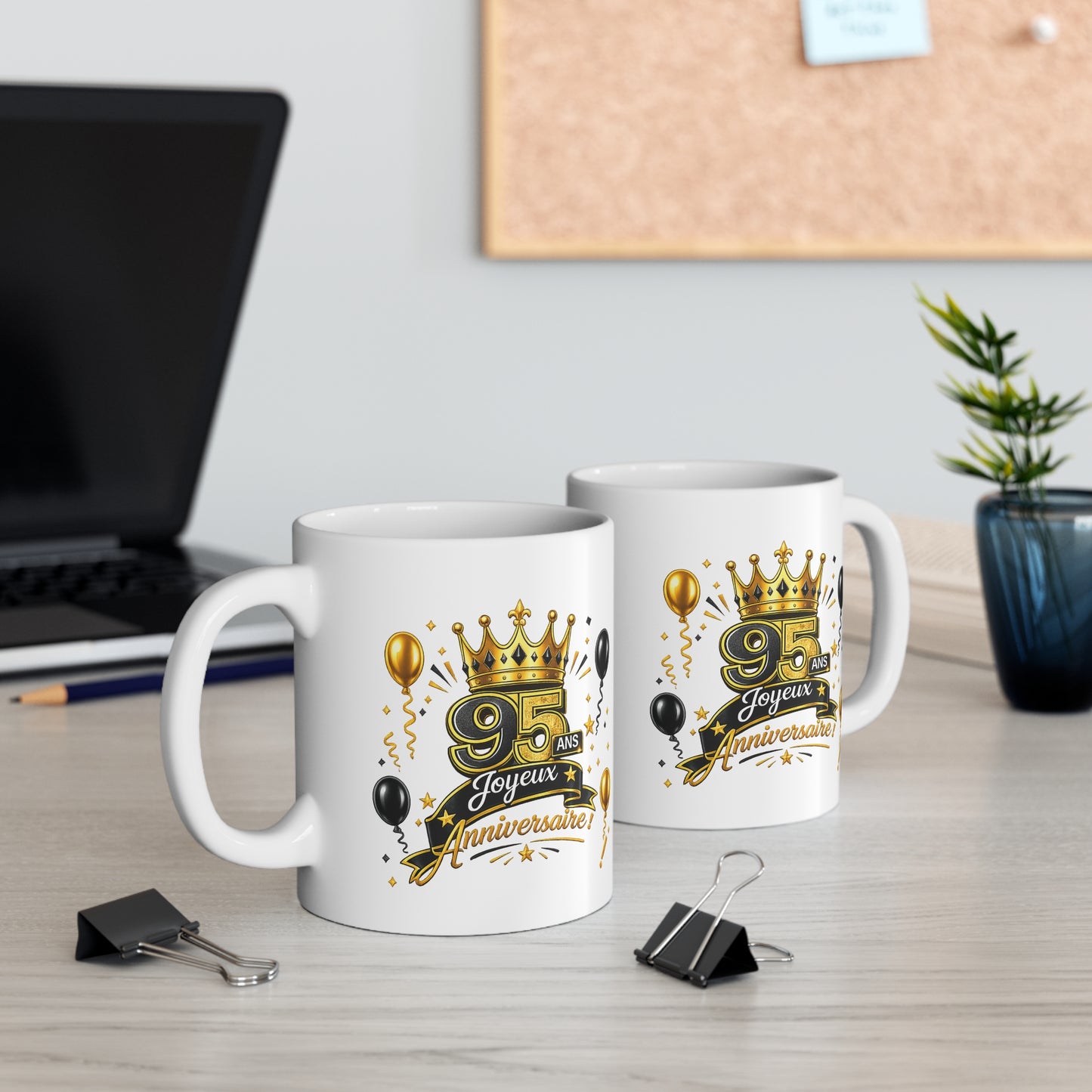 Mug Joyeux 95 Ans – Tasse Anniversaire 95 Ans – Cadeau Original pour Femme Homme – Idée Cadeau 95e Anniversaire