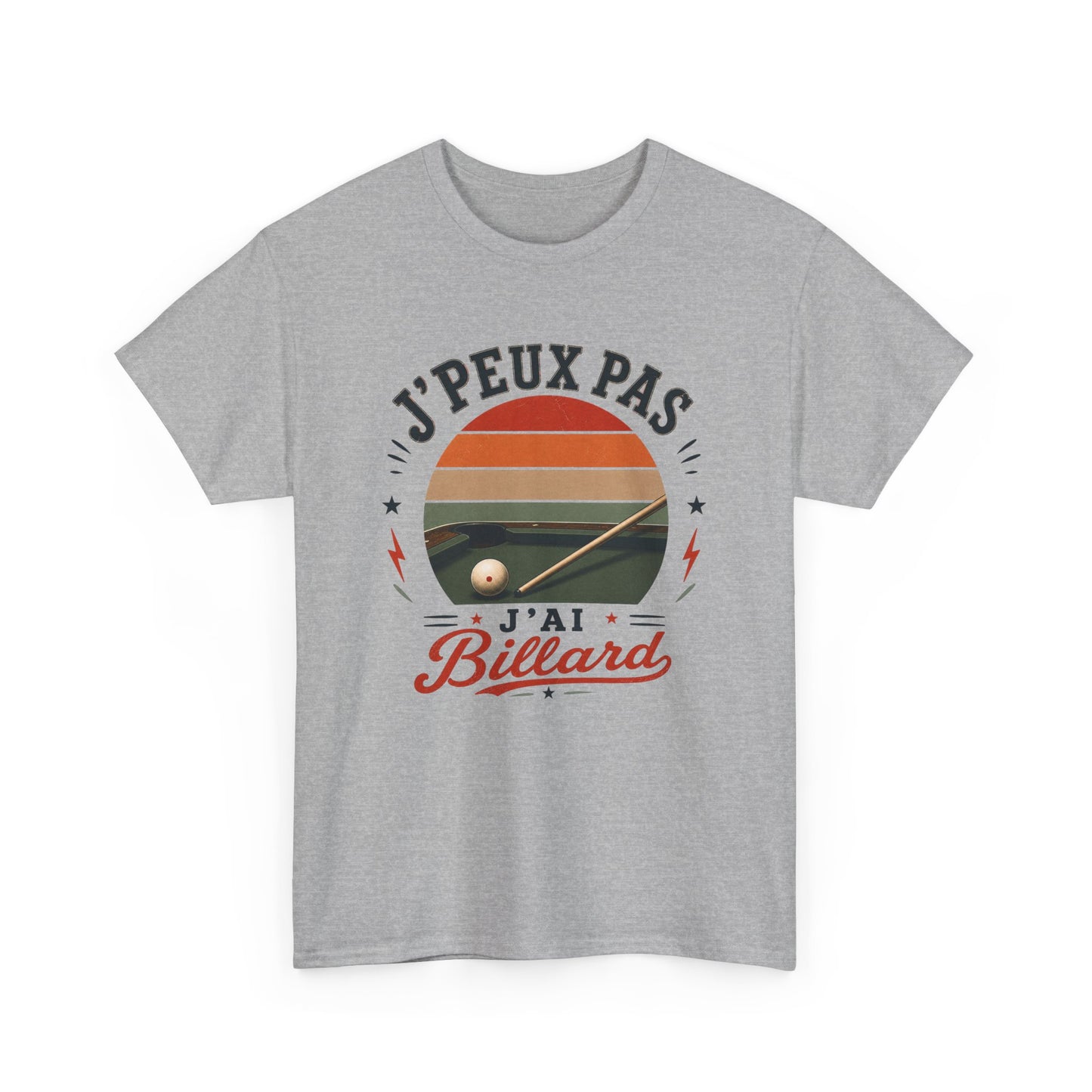 T-Shirt  Homme Femme – J’Peux Pas J’Ai Billard – Tee Shirt Joueur de Billard Vintage Queue de Billard Boule Snooker Pool Français Cadeau Passion