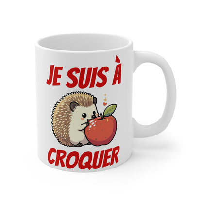 Mug "Je suis à croquer" avec Hérisson – Tasse Céramique 325ml – Cadeau Mignon et Humour