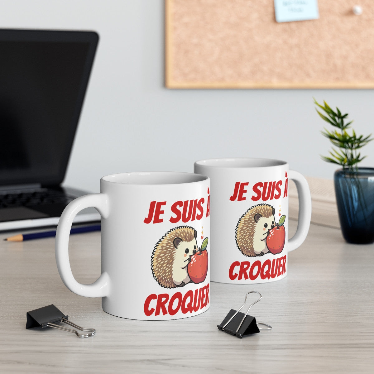 Mug "Je suis à croquer" avec Hérisson – Tasse Céramique 325ml – Cadeau Mignon et Humour