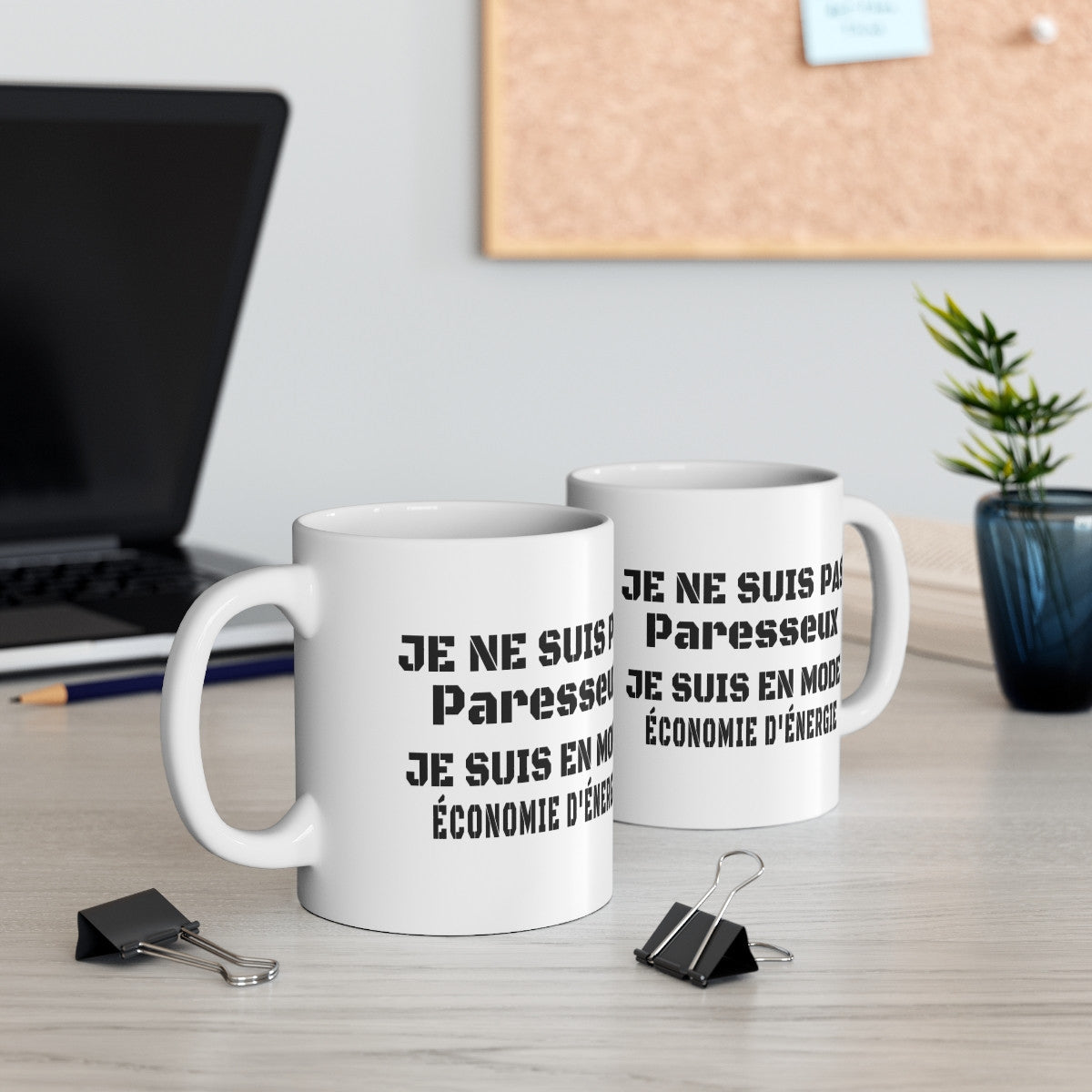 Mug "Je ne suis pas paresseux, je suis en mode économie d'énergie" – Tasse Céramique 325ml – Cadeau Humour et Paresse