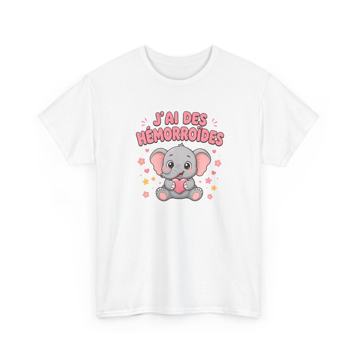 Tee Shirt Hémorroïdes Homme et Femme – J’ai des Hémorroïdes – T-Shirt Humour Éléphant Cadeau Drôle Original
