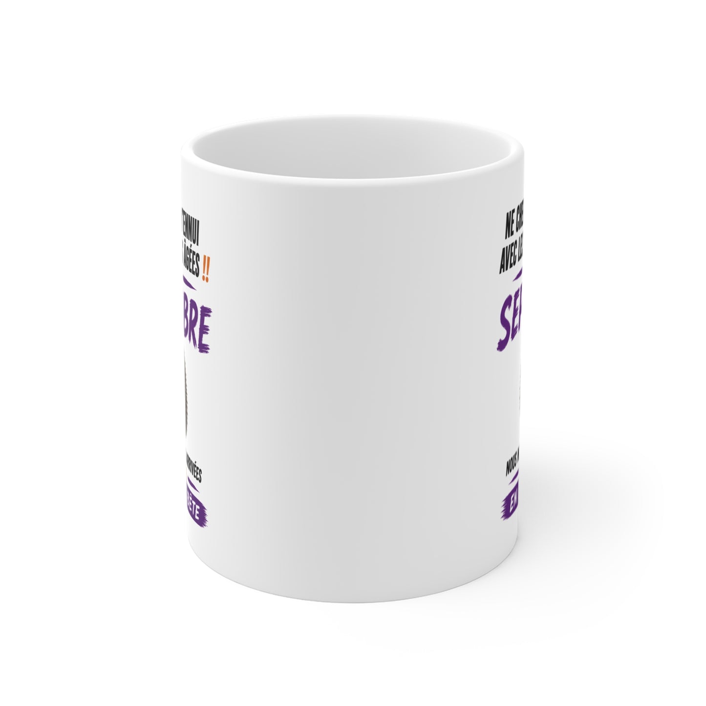 Tasse Retraite Septembre Humour – Mug Personne Âgée Hérisson Drôle – Cadeau Retraité 325ml