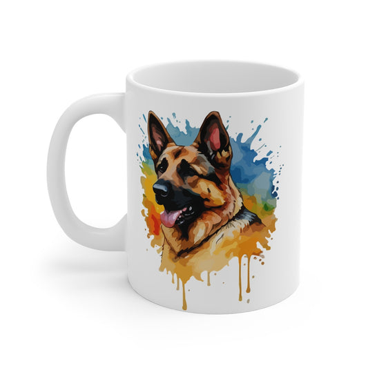 Mug Berger Allemand – Tasse Céramique 325ml avec Design Animal Coloré – Cadeau Passion Chien et Amour Canin