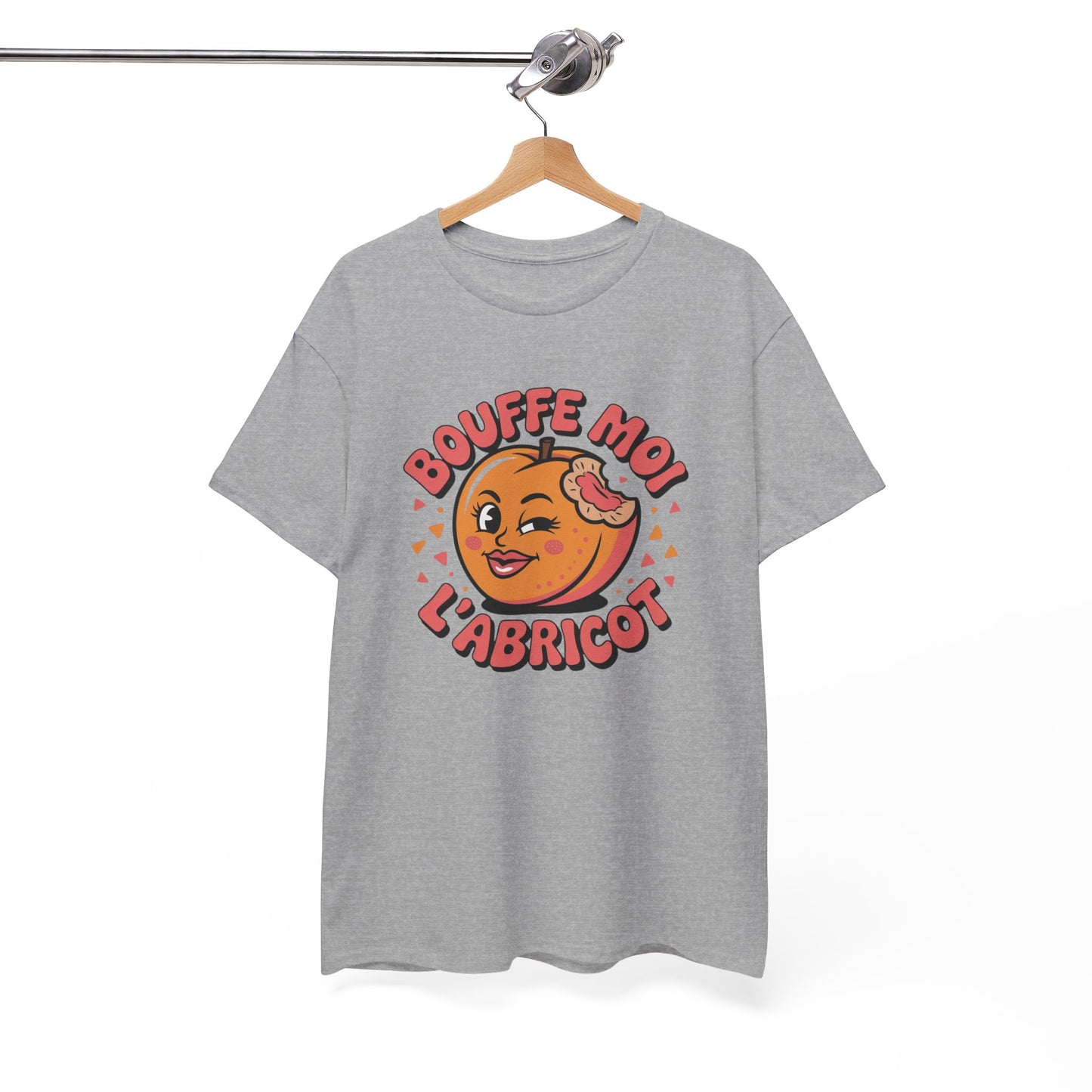 Tee Shirt Humour Bouffe Moi L’Abricot – Blague fruit drôle – Cadeau humour Blanc Gris Noir
