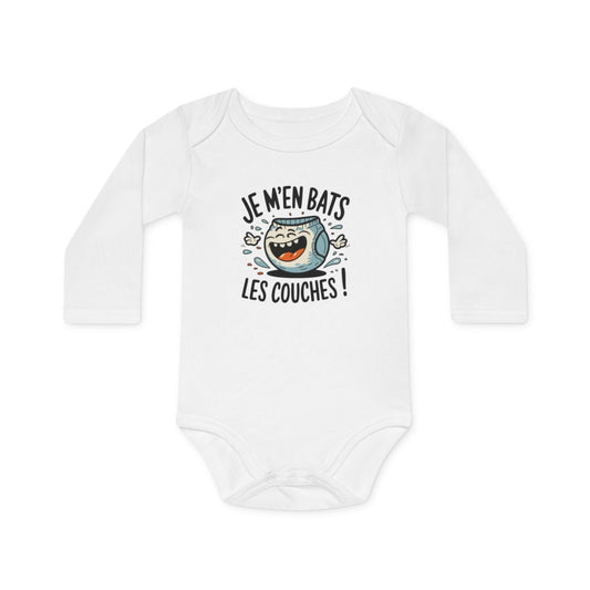 Body bébé "Je m'en bats les couches" - 100% coton, drôle