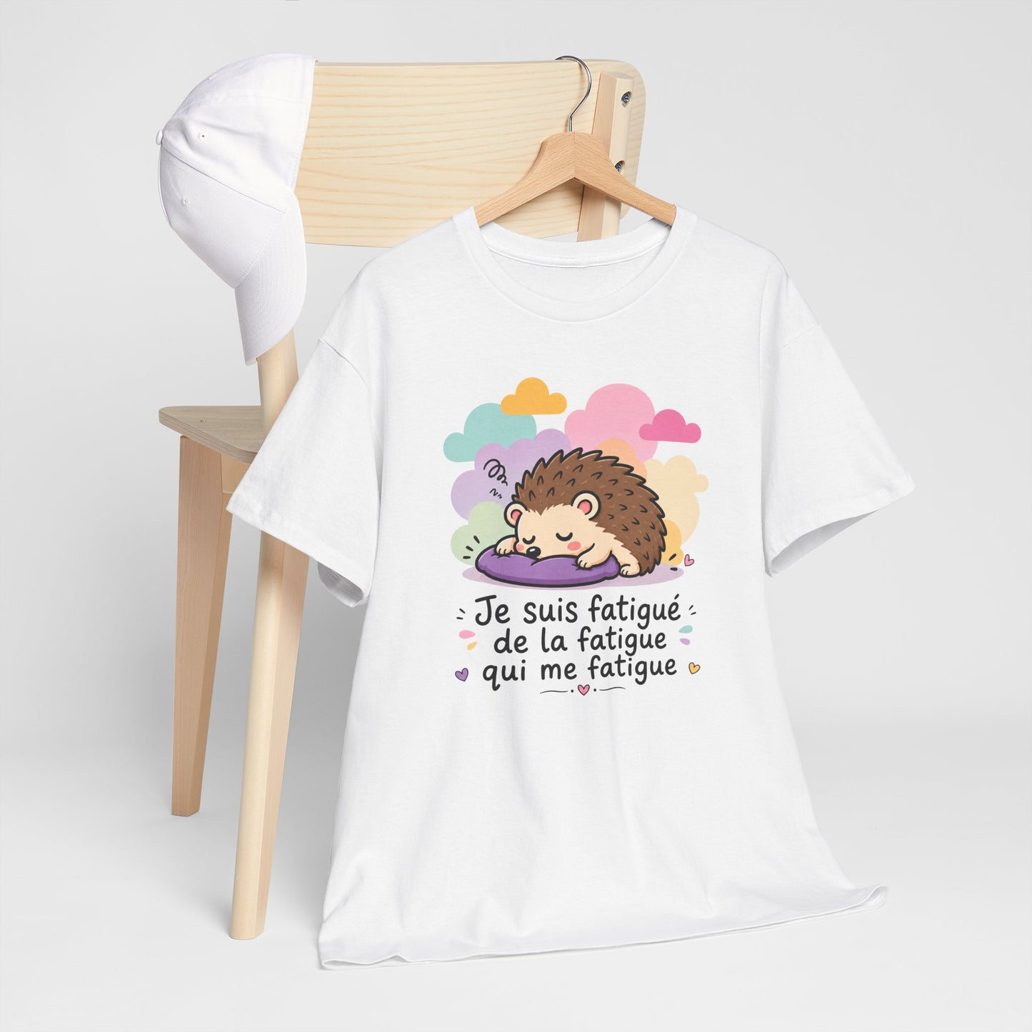Tee-Shirt Je Suis Fatigué de la Fatigue Qui Me Fatigue Homme et Femme – Hérisson Dormeur Humour Fatigue Travail Détente