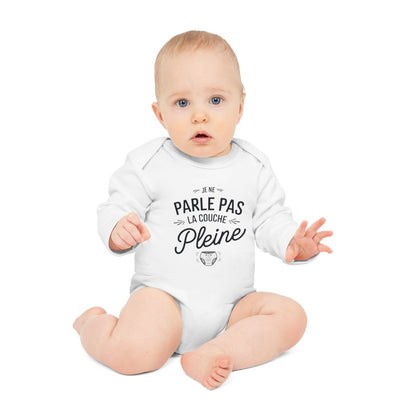 Body bébé "Je ne parle pas la couche pleine" - Humour, coton