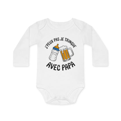 Body bébé "J'peux pas je trinque avec papa" - Humour, coton