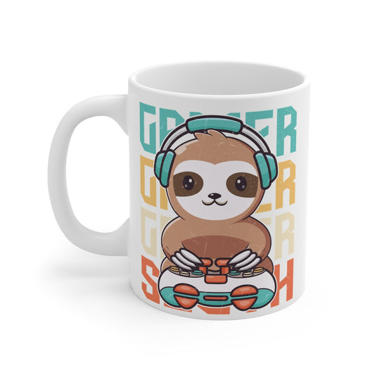 Mug Paresseux Gamer - Cadeau Mignon Geek Enfant & Adulte