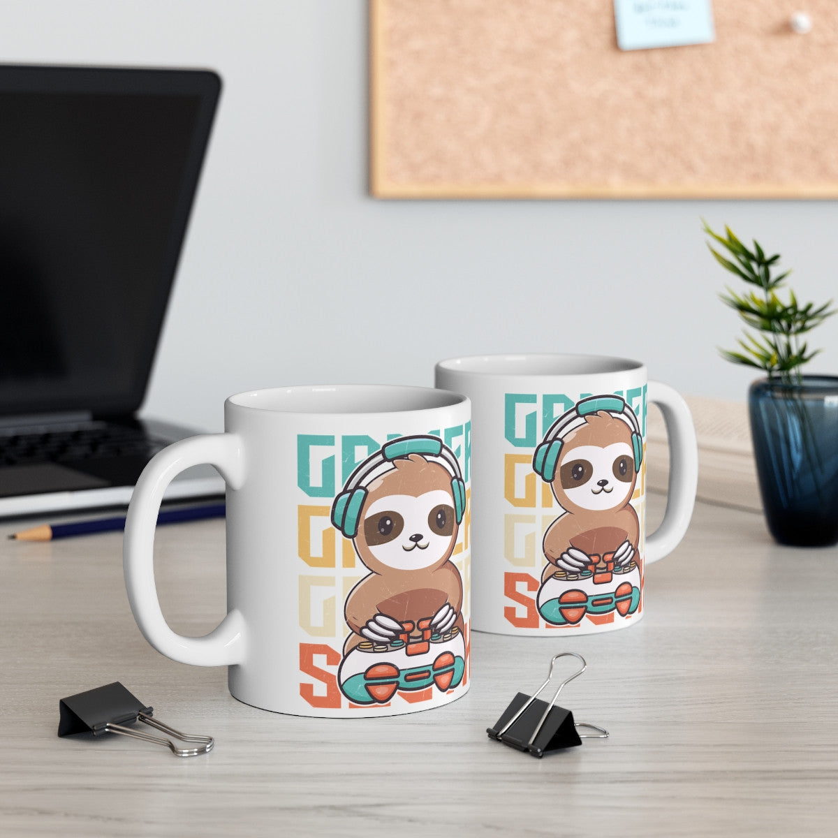 Mug Paresseux Gamer - Cadeau Mignon Geek Enfant & Adulte