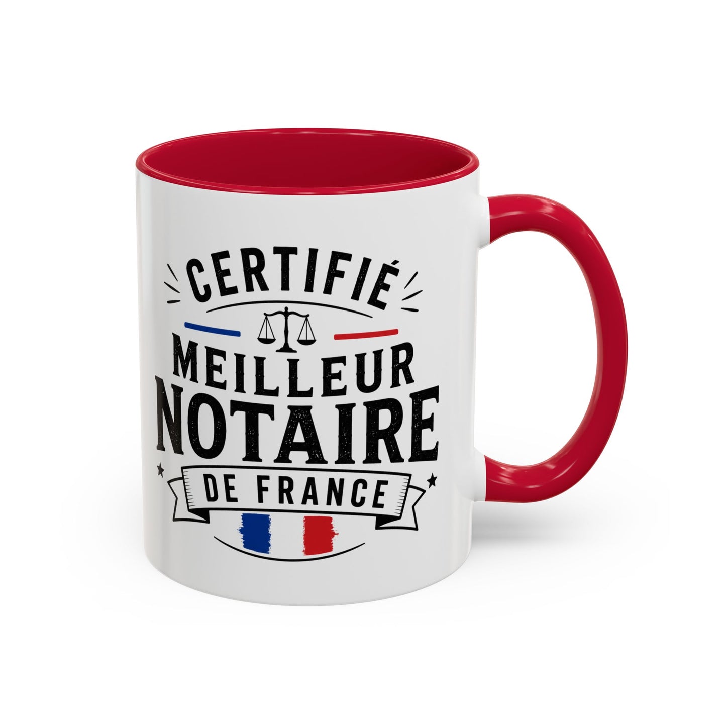 Mug Notaire Homme – Tasse Métier Juridique Justice Droit – Idée Cadeau Original Professionnel France Noir Bleu Rouge